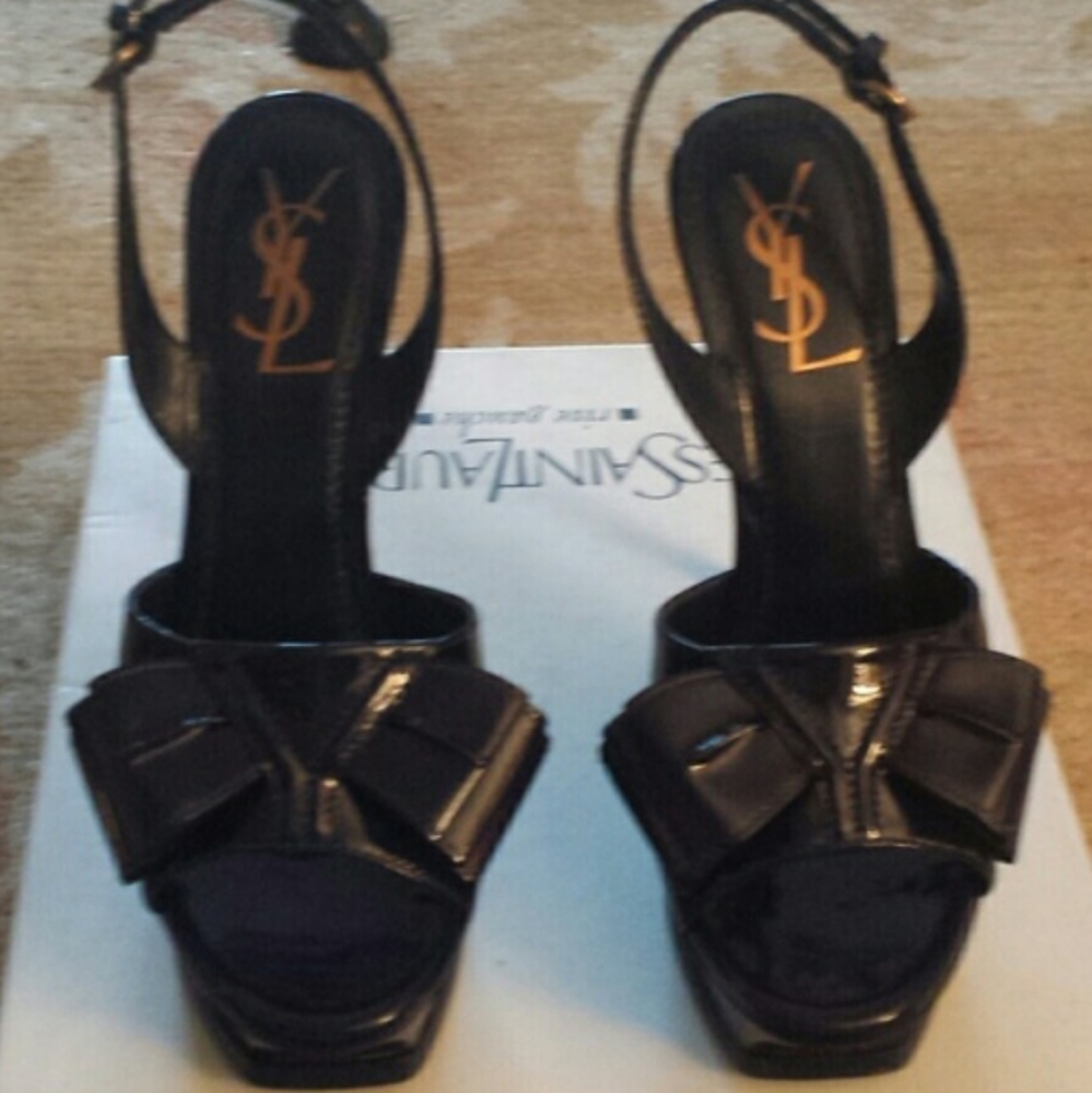 YSL Platform Slingback Heels - Picture 2 of 10